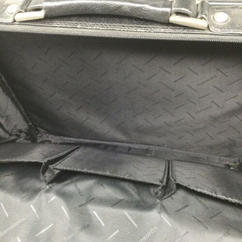 Samsonite Leather Laptop Carry On Briefcase Rolling Travel Bag 18\u201d Wide 15\u201d Tall