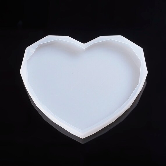 Faceted Heart Coaster Silicone Mold, Resin Silicone Mold, UV Resin  Silicone Mold, Resin Craft