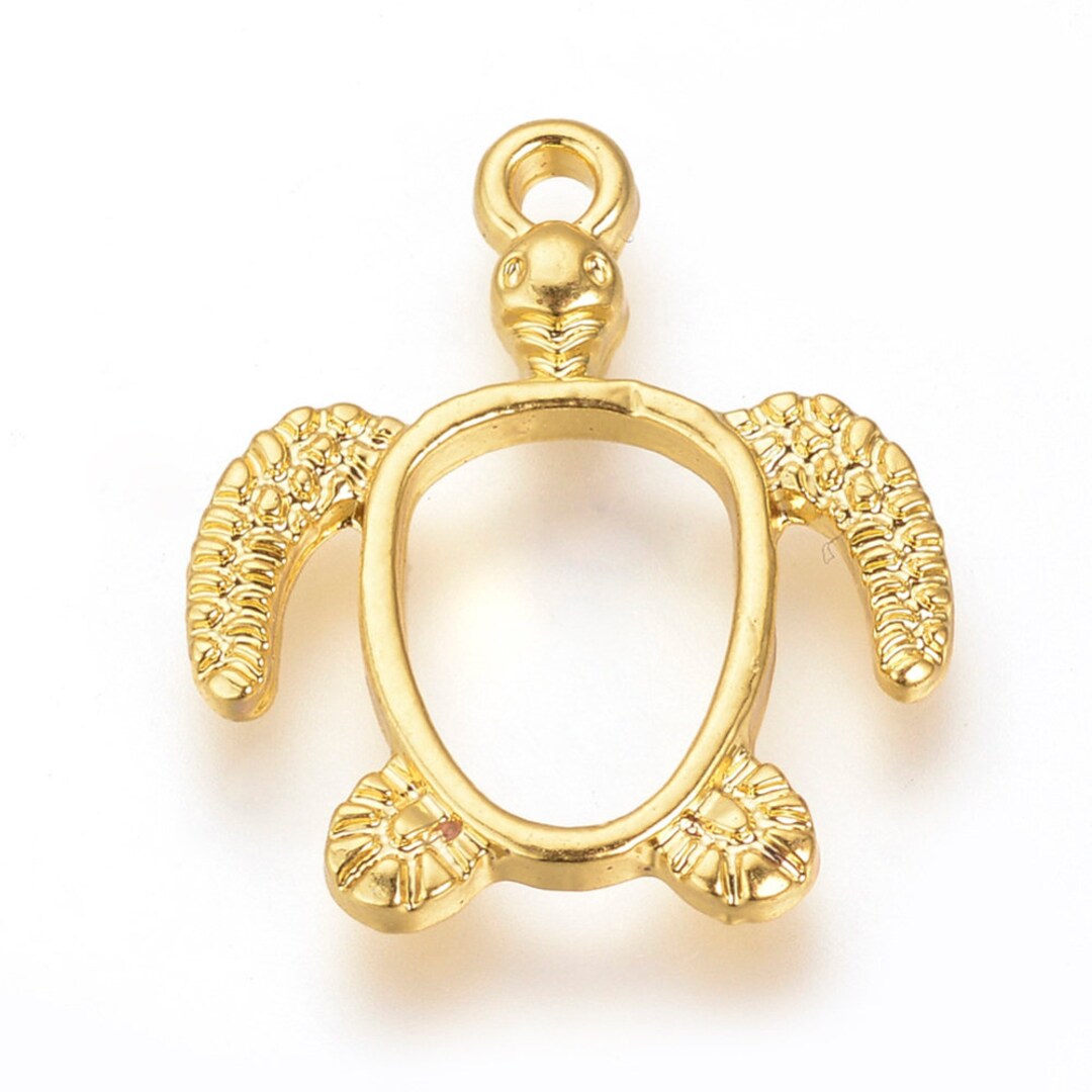 Turtle open back bezel x4 turtle jewellery sea life bezel resin art ...