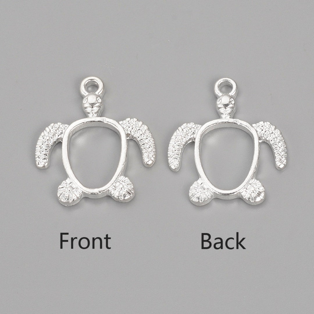 Turtle Open Back Bezel X4 Turtle Jewellery Sea Life Bezel Resin Art ...