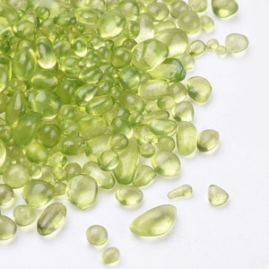 Green Transparent Crushed Glass Chips, Green Glass for Resin Crafting Supplies, Crushed Glass Gravel for Embellishment, Resin inclusions