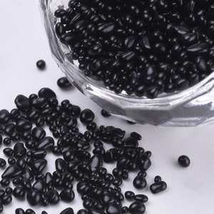 Black Glass Seeds, Black Glass for Resin Crafting Supplies, Crushed Glass Gravel for Embellishment, Resin Craft