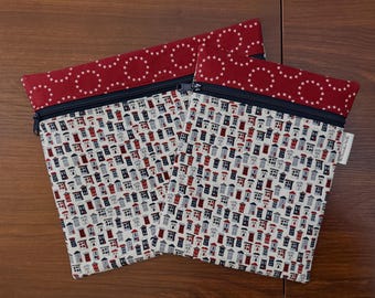 Patriotic Houses Project Bag with Sweetwater fabric 10 x 12 or 10 x 7.5