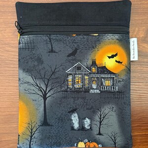 Haunted houses Project Bag for Cross Stitch, Embroidery, iPad in multiple sizes Skinny - 10 x 7.5