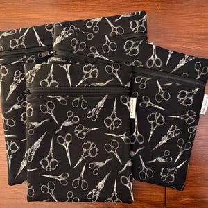 Embroidery Scissors fabric Project Bag for cross stitch and embroidery in 3 sizes