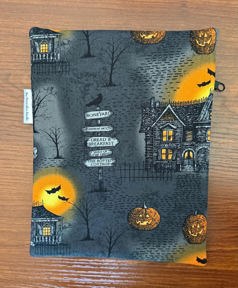 Haunted houses Project Bag for Cross Stitch, Embroidery, iPad in multiple sizes image 6