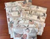 Preorder Patriotic Project Bag with Americanna collage fabric for Cross stitch, Embroidery, iPad in multiple sizes