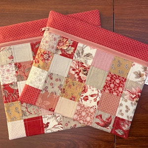 Patchwork Project Bag with French General floral for cross stitch and Embroidery in 2 sizes