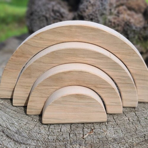 Wooden Rainbow Wooden Toy Rainbow Stacking Toy Waldorf Etsy