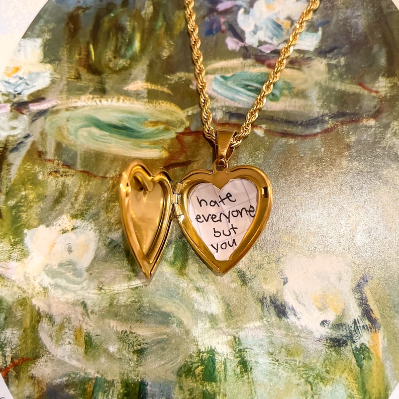 All the Love Heart Locket Necklace Engraved Heart Locket Etsy