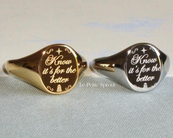 For The Better Ghost Stainless Steel Ring · Signet Ring · Waterproof Jewelry · Birthday Gift For Her