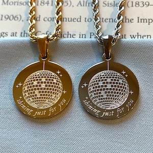 Shining For You Necklace - Engraved Circle Chain Pendant Necklace · Waterproof Jewelry · Birthday Gift For Her · Couple Necklace