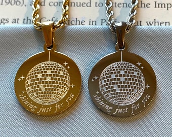 Shining For You Necklace - Engraved Circle Chain Pendant Necklace · Waterproof Jewelry · Birthday Gift For Her · Couple Necklace