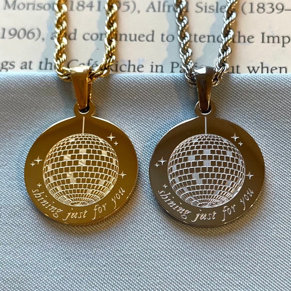 Shining For You Necklace - Engraved Circle Chain Pendant Necklace, Graduation Gift for Her, Unique Mothers Day Gift