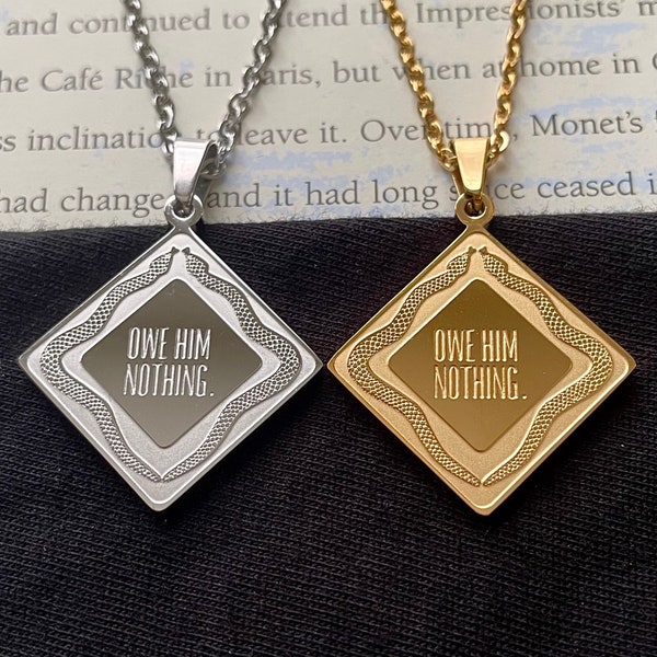 Owe Nothing Necklace - Engraved Diamond Cable Chain Pendant Necklace