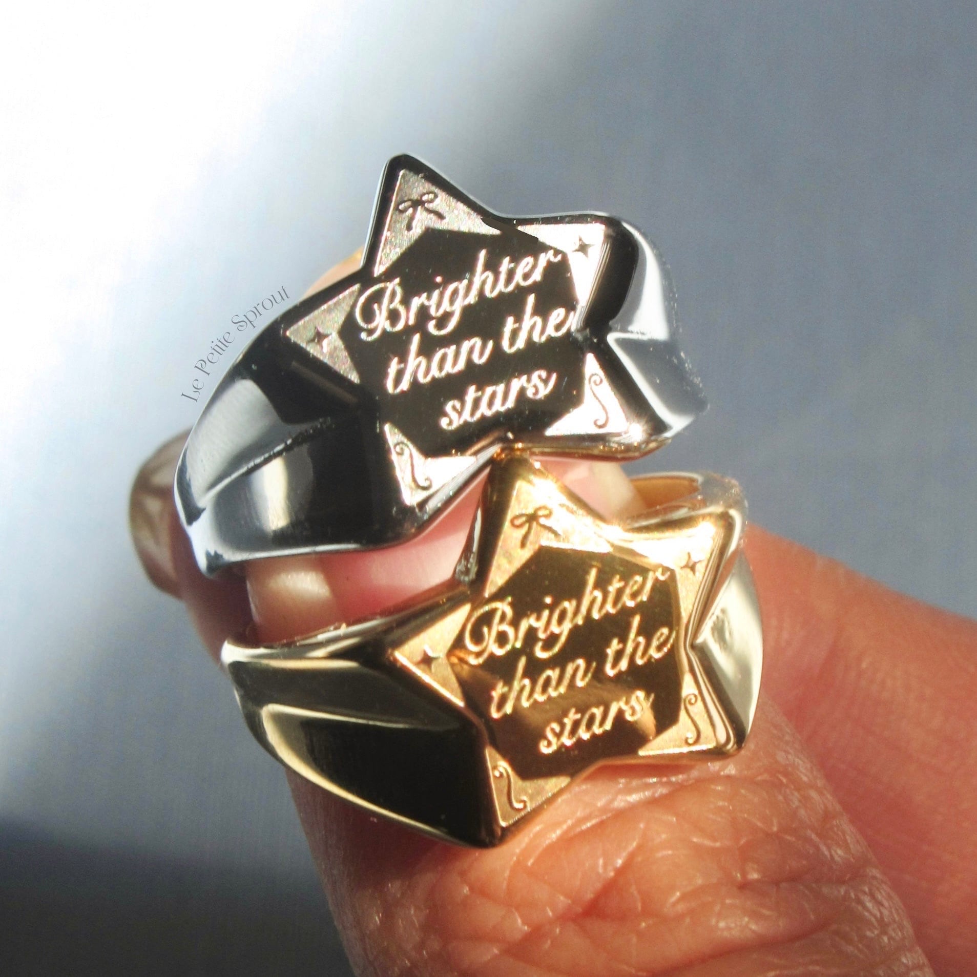 Brighter Than Stars Stainless Steel Ring * Signet Ring * Birthday Gift For Her * Matching Couple Rings * Best Friend Rings * Star Ring