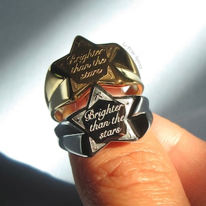 Brighter Than Stars Stainless Steel Ring · Signet Ring · Birthday Gift ...
