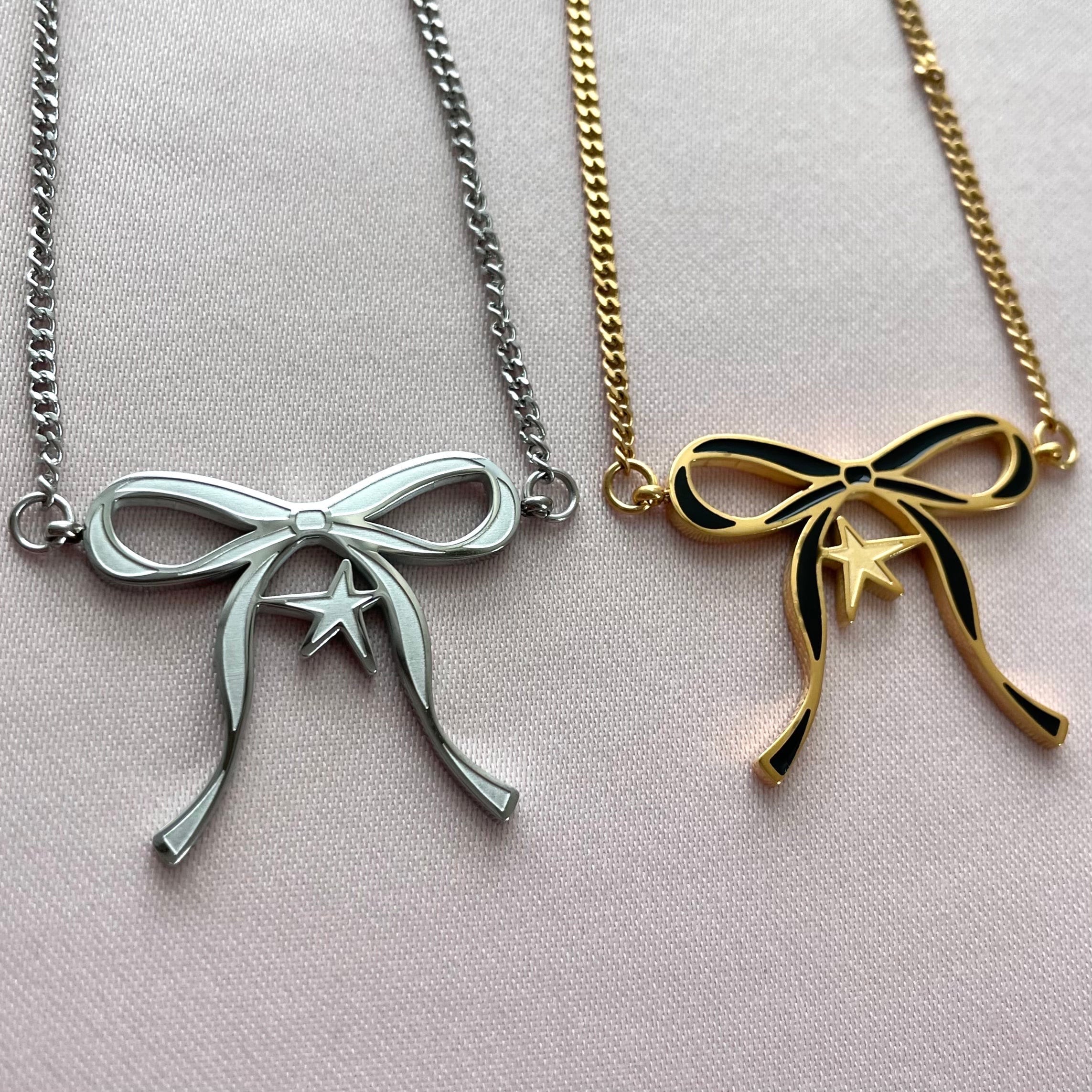 Starry Bow Necklace, Unique Gift for Mom, Graduation Gift