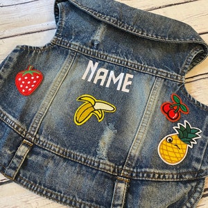 Denim Dog Jacket / Denim Dog Vest / Small Breed Dog Jacket / Chihuahua Denim Dog Vest / Custom Dog Jacket / Custom Patch Dog Jacket