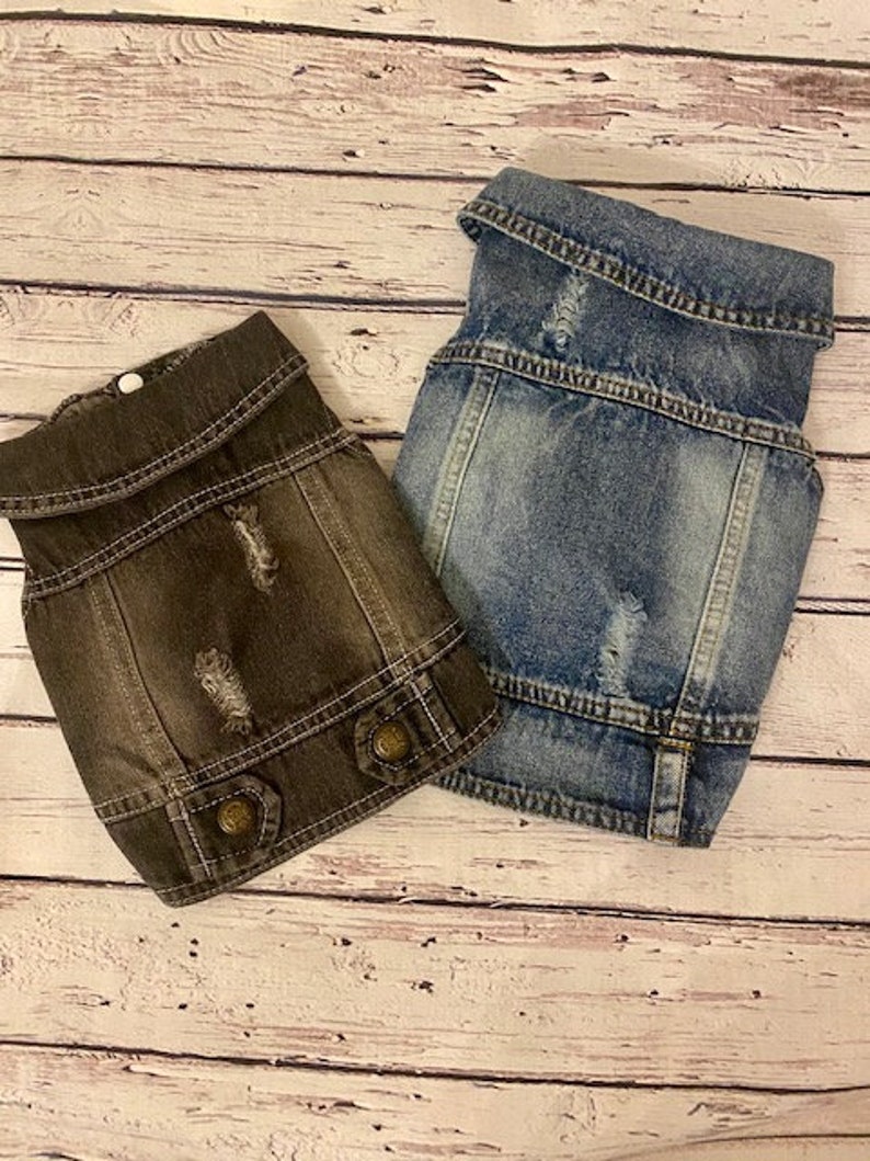 Denim Dog Jacket / Denim Dog Vest / Small Breed Dog Jacket / Etsy