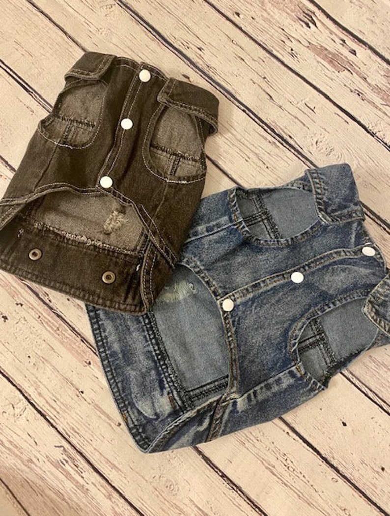 Denim Dog Jacket / Denim Dog Vest / Small Breed Dog Jacket / Etsy