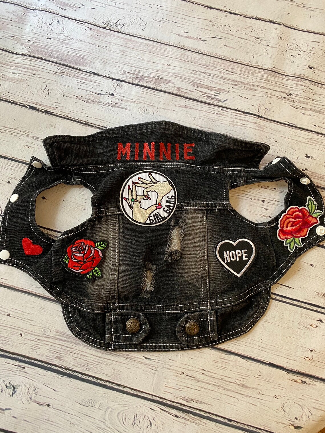 Denim Dog Jacket / Denim Dog Vest / Small Breed Dog Jacket / Etsy