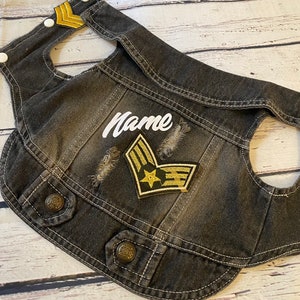 Denim Dog Jacket / Denim Dog Vest / Small Breed Dog Jacket / Chihuahua Denim Dog Vest / Custom Dog Jacket / Custom Patch Dog Jacket/ Skull