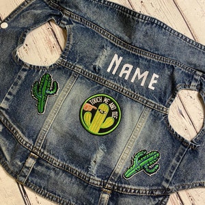Denim Dog Jacket / Denim Dog Vest / Small Breed Dog Jacket / Chihuahua Denim Dog Vest / Custom Dog Jacket / Custom Patch Dog Jacket/ Maltese