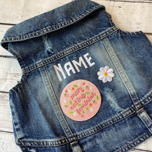 Denim Dog Jacket / Denim Dog Vest / Small Breed Dog Jacket / Chihuahua Denim Dog Vest / Custom Dog Jacket / Custom Patch Dog Jacket/ Maltese