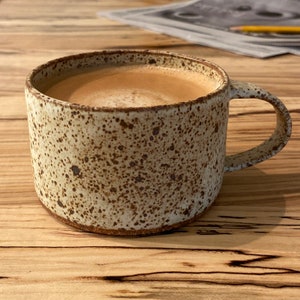 Speckled Stoneware Coffee Mug: Modern Ceramic Cortado Cup