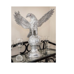 Eagle Statue Metal, 9 Lbs | 20&quot; Tall Eagle Sculpture | Eagle Figurine | Handmade or Handcarved | Aluminum Philadelphia Eagle Scout Gift