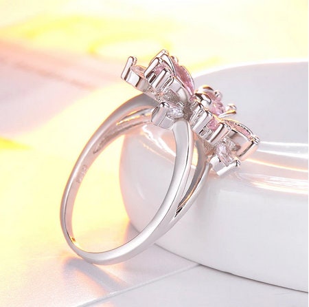 Elegant Fashion Sakura Princess Engagement Rings for Bride Elegant Fashion Sakura Princess Engagement Rings for Bride