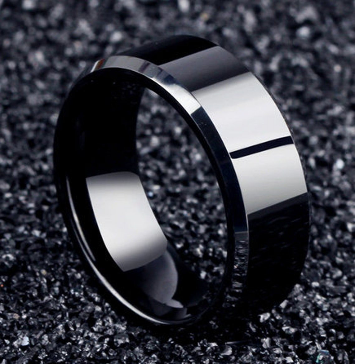 Fashion Charm Jewelry Ring Men Stainless Steel Black Rings for Etsy