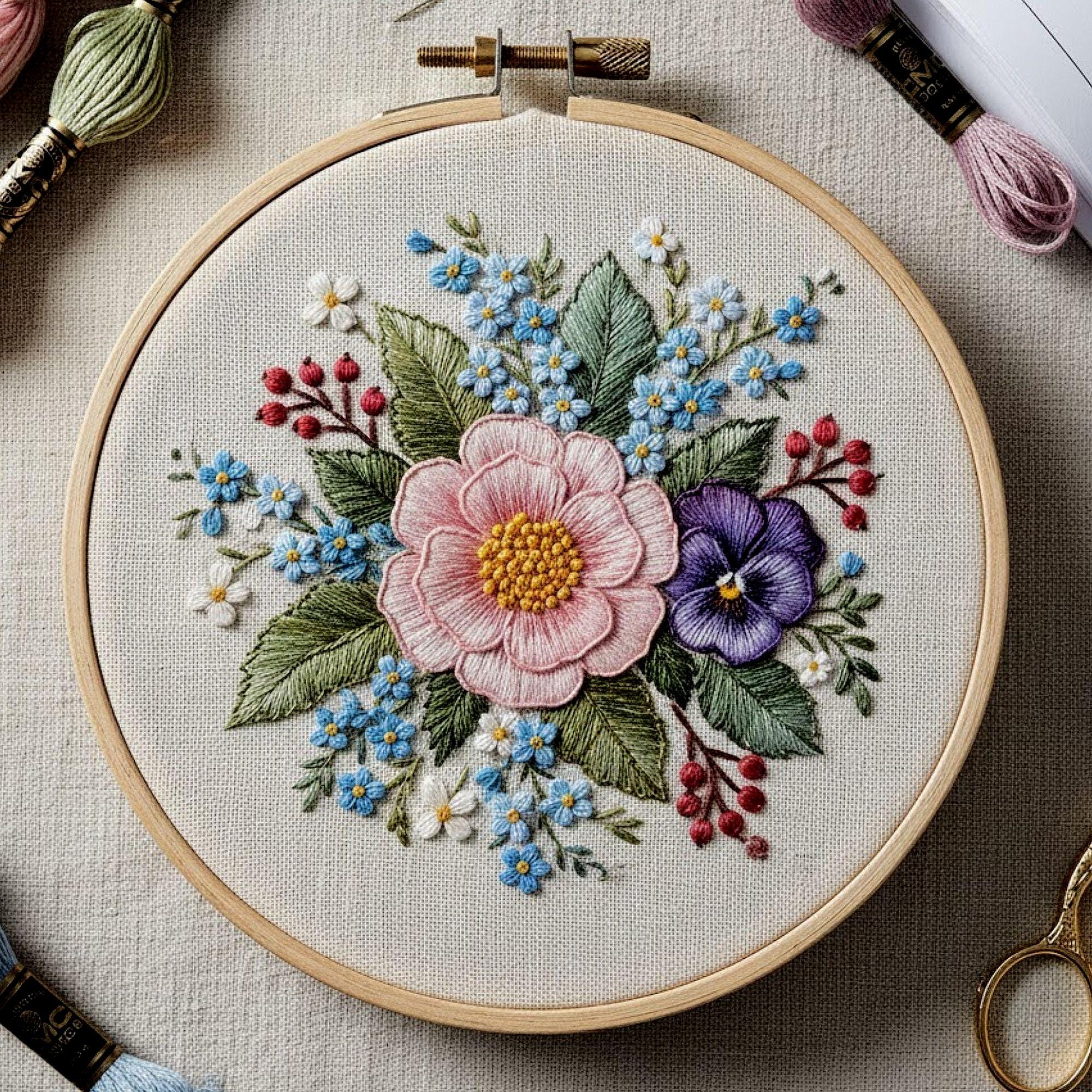 Vintage Floral Wreath Embroidery Pattern – Hand Embroidery PDF - Etsy