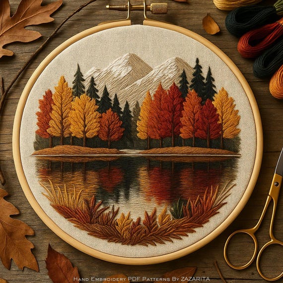 ハンドメイド刺繍アート 自然風景 ハンドメイド刺繍アート 自然風景 自然の風景を刺しゅうで表現した