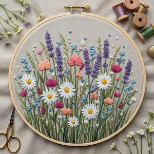 Wildflower Embroidery Pattern PDF: Beginner Floral Design (Instant Download)