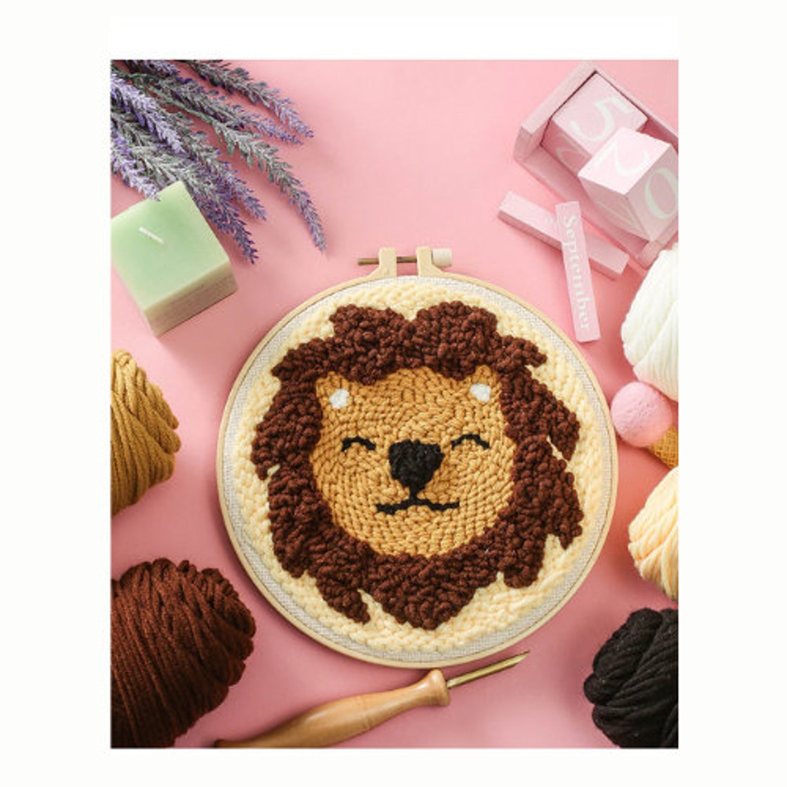 LION Punch Needles kit pour débutants Red Beginner Punch Etsy