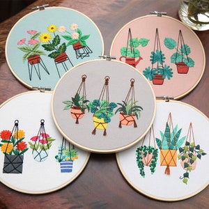 Embroidery Kit for Beginners , Succulent embroidery kit, Flowers Embroidery patterns, Plants Embroidery kit , Diy craft Kit