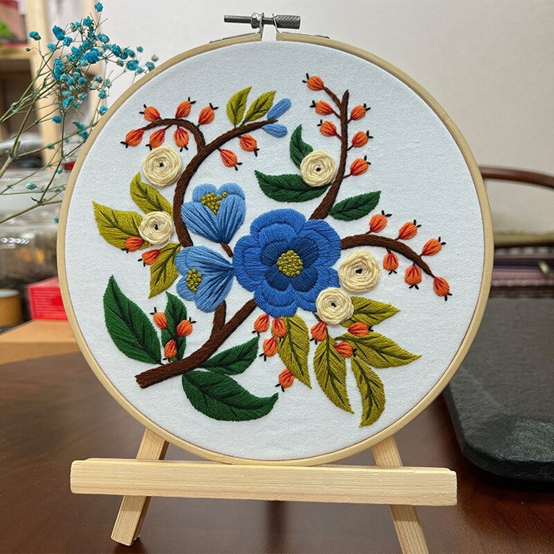 Beginner Embroidery Kit - Wildflowers - November Skies - Olivia's Flower  Truck