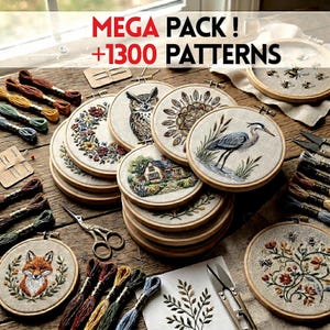 Embroidery Patterns Shop Bundle: All Current & Future Designs (PDF)