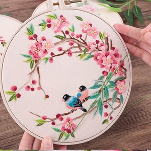 Birds Embroidery Kits for Beginners,  embroidery kits with flowers, cross stitch kits, craft kits ,cross stitch pattern, diy kit