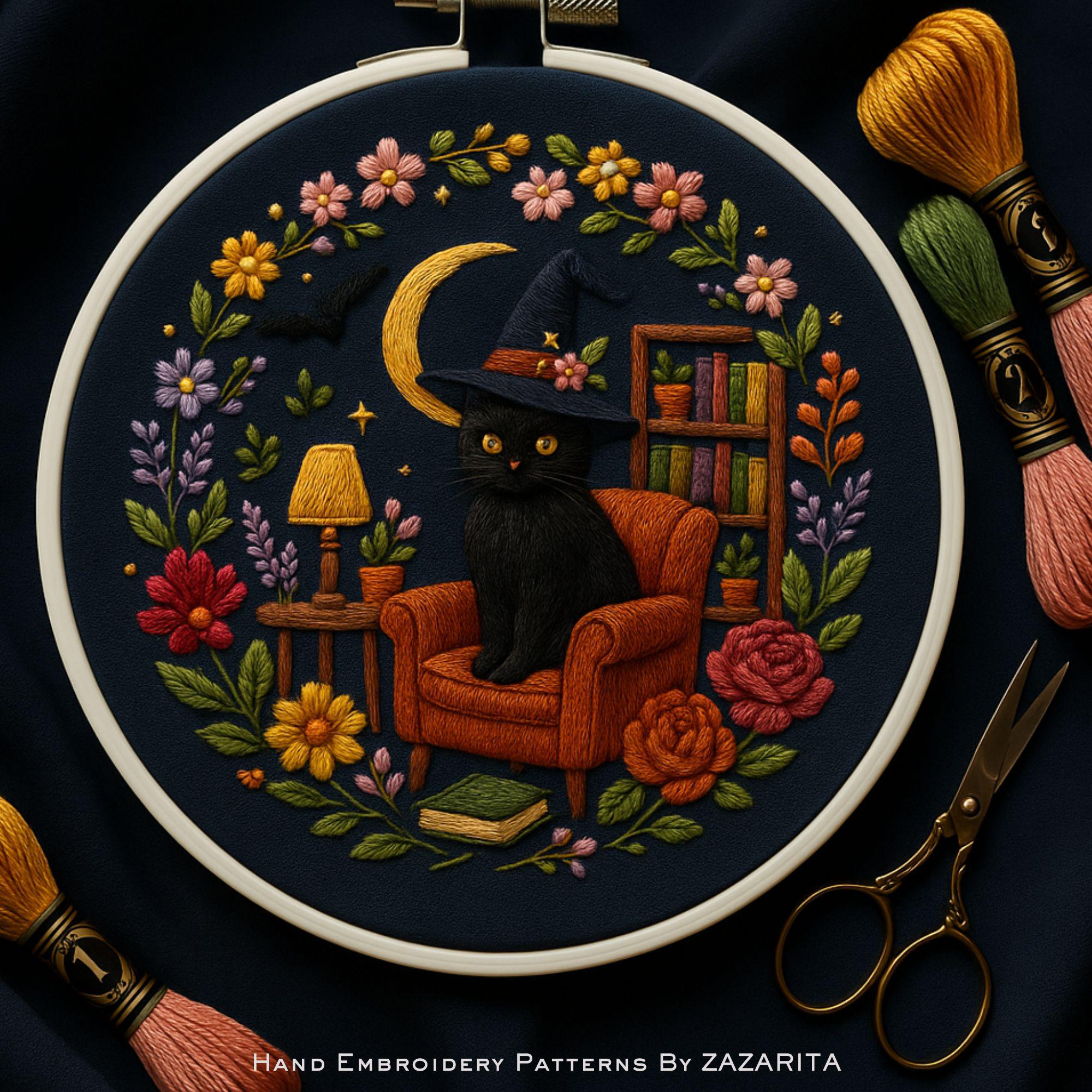Cozy Reading Nook Embroidery Pattern – Hand Embroidery PDF With Floral ...