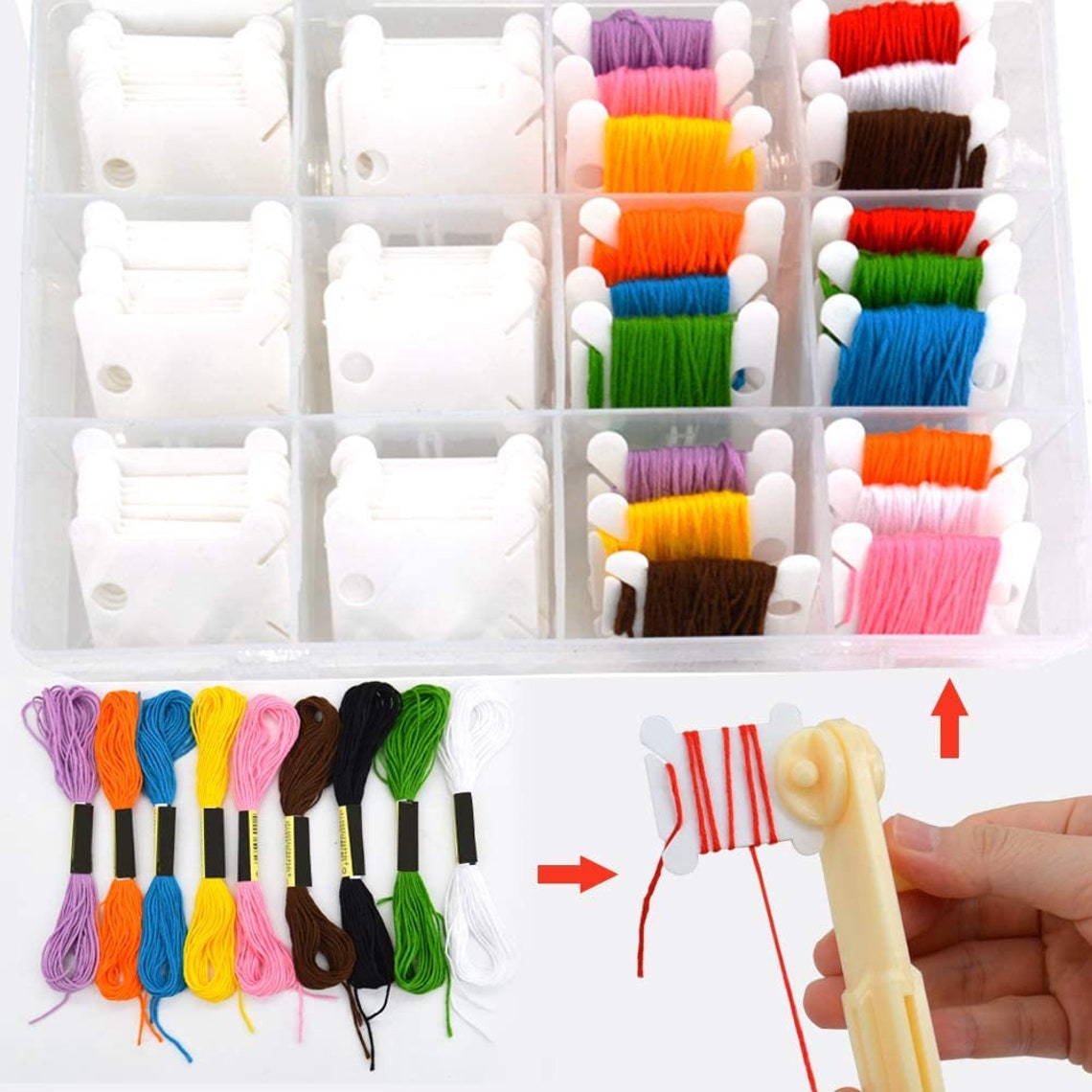240 Floss Bobbins With Floss Winder for Embroidery Etsy