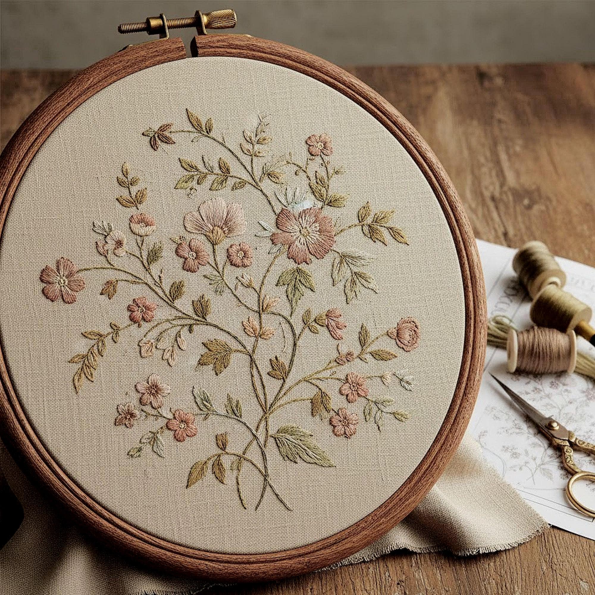 Vintage Flower Embroidery - Etsy