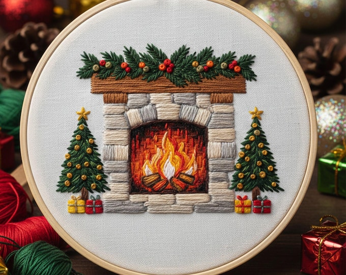 Snowy Pine Tree Hand Embroidery Pattern – Winter Hoop Art (PDF Pattern ...