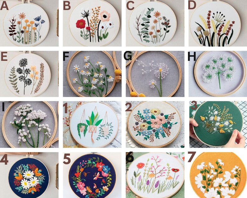 Embroidery Kit for Beginners Floral Embroidery Patterns Etsy