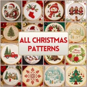 Christmas Embroidery Patterns: Snowy Winter Designs (PDF Pattern Bundle