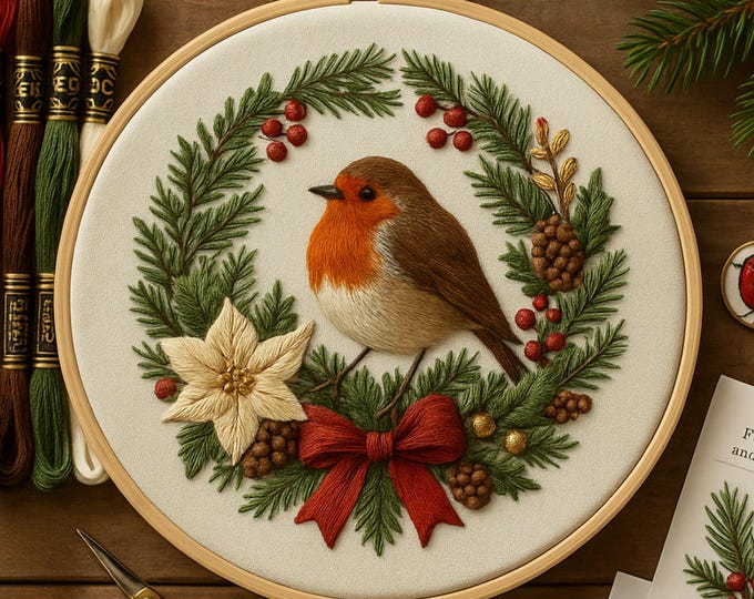 Snowy Pine Tree Hand Embroidery Pattern – Winter Hoop Art (PDF Pattern ...