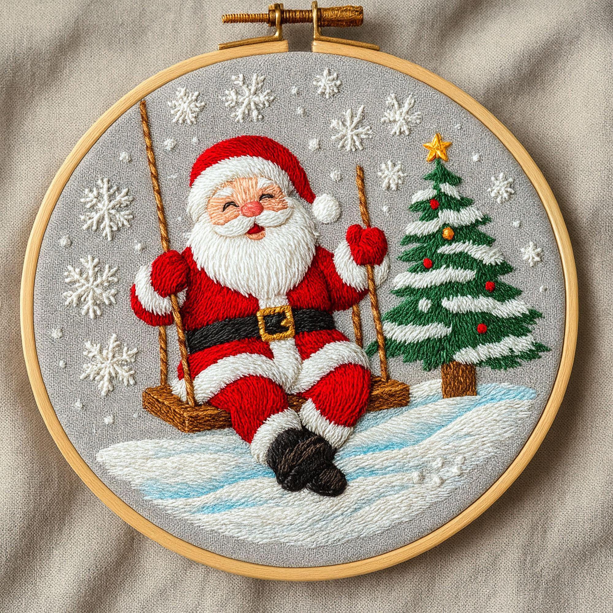 Santa on Swing - Etsy