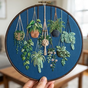 Rustic Garden Embroidery Pattern | Beginner Floral Hoop Art (PDF Download)